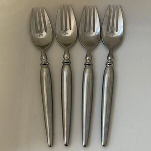 4pc SALADMASTER Ellise Dinner Forks Stainless 7 3/4” Satin Frosted Japan
